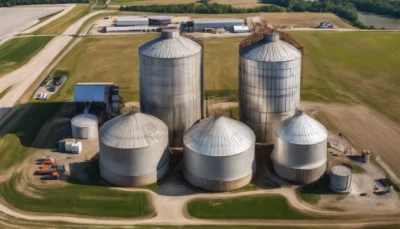 découvrez la transformation incroyable d'anciens silos du michigan par un artiste, qui les a métamorphosés en une œuvre d'art gigantesque. une métamorphose artistique à couper le souffle !